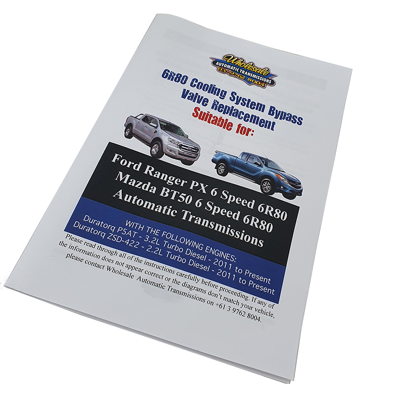 Thermal Cooler Bypass Valve to suit Ford 6R80 6 Speed Autos - Manual