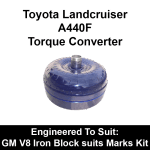 Billet Extended Heavy Duty Torque Converter to suit Toyota A440 4 Speed behind a GM V8 Iron Block