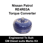 Billet Extended Heavy Duty Torque Converter to suit Nissan Ribbed RE4 4 Speed behind a GM Diesel