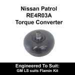 Billet Heavy Duty Torque Converter to suit Nissan Ribbed RE4 4 Speed behind a GM LS V8