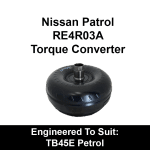 Billet Heavy Duty Torque Converter to suit Nissan RE4 4 Speed behind a TB45E Petrol
