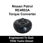 Billet Heavy Duty Torque Converter suit Nissan Patrol RE4 4 Speed Factory TD42 Turbo Diesel Engine