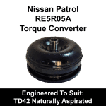 Billet Heavy Duty Torque Converter to suit Nissan RE5 5 Speed behind a TD42 Naturally Aspirated Engine