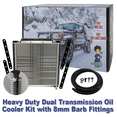 Extra Large Heavy Duty Transmission Oil Cooler with 8mm Barb Fittings