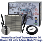 Extra Large Heavy Duty Transmission Oil Cooler with 9.5mm (3/8") Barb Fittings