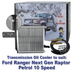 Dual Heavy Duty Transmission Oil Cooler Kit to suit Ford Ranger Raptor Next Gen Petrol with 10 Speed Auto