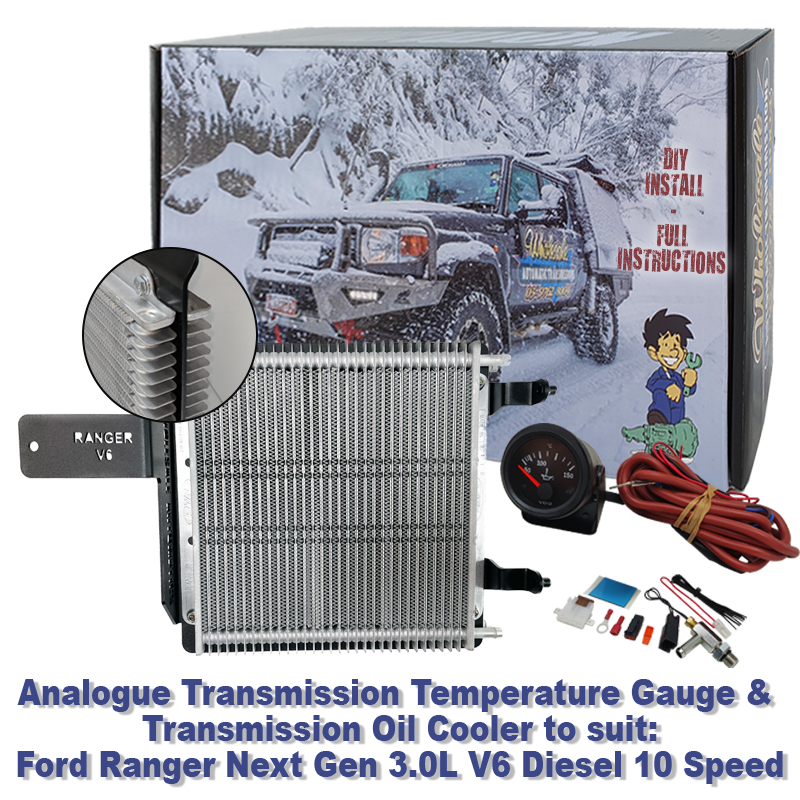 Ford Ranger Next Gen 3.0L V6 Diesel 10 Speed Analogue Temp Gauge & Transmission Cooler (DIY Installation Box)